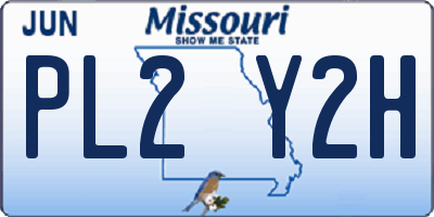 MO license plate PL2Y2H