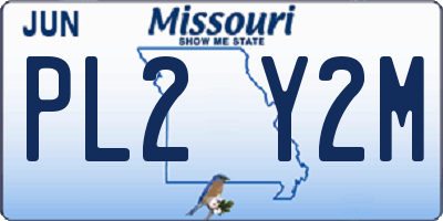 MO license plate PL2Y2M
