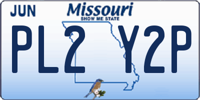 MO license plate PL2Y2P