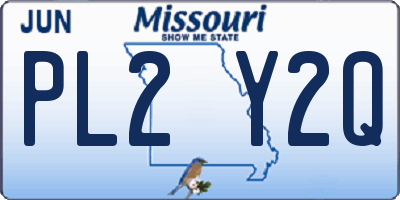 MO license plate PL2Y2Q