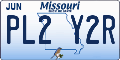 MO license plate PL2Y2R