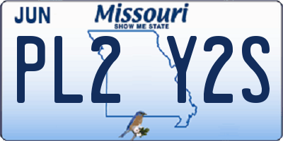 MO license plate PL2Y2S
