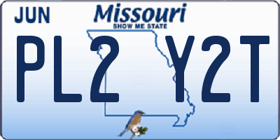 MO license plate PL2Y2T