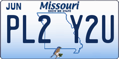 MO license plate PL2Y2U