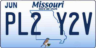 MO license plate PL2Y2V