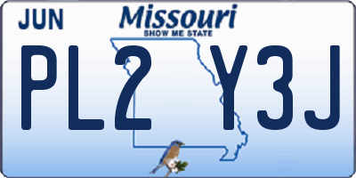 MO license plate PL2Y3J