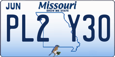 MO license plate PL2Y3O