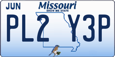 MO license plate PL2Y3P