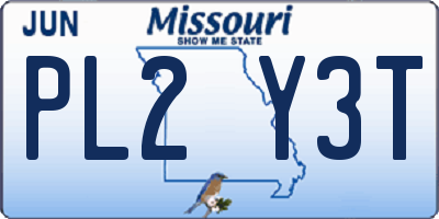 MO license plate PL2Y3T