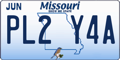 MO license plate PL2Y4A
