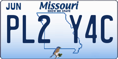 MO license plate PL2Y4C