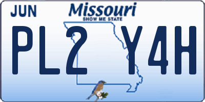 MO license plate PL2Y4H