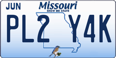 MO license plate PL2Y4K