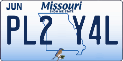 MO license plate PL2Y4L