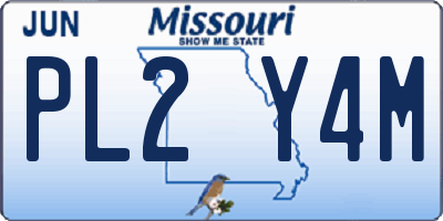 MO license plate PL2Y4M