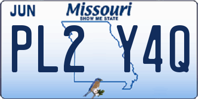MO license plate PL2Y4Q