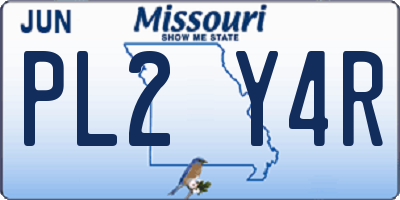 MO license plate PL2Y4R