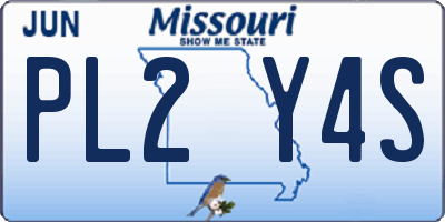 MO license plate PL2Y4S