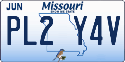 MO license plate PL2Y4V