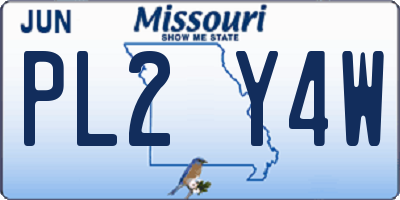 MO license plate PL2Y4W