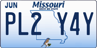MO license plate PL2Y4Y