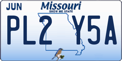 MO license plate PL2Y5A