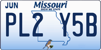 MO license plate PL2Y5B