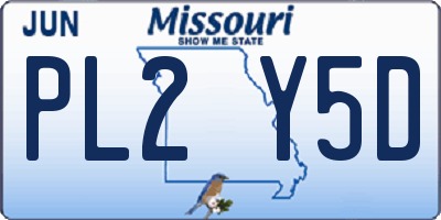 MO license plate PL2Y5D