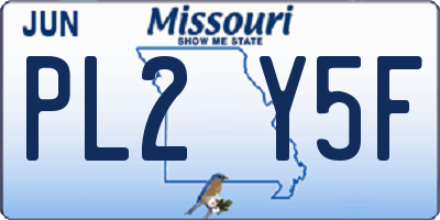 MO license plate PL2Y5F