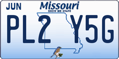 MO license plate PL2Y5G