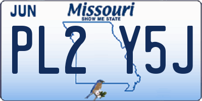 MO license plate PL2Y5J