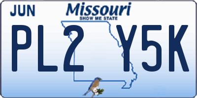 MO license plate PL2Y5K