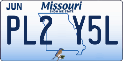 MO license plate PL2Y5L