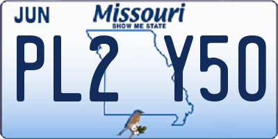 MO license plate PL2Y5O