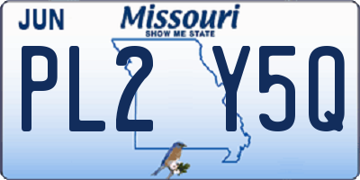 MO license plate PL2Y5Q
