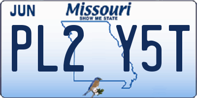 MO license plate PL2Y5T