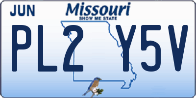 MO license plate PL2Y5V