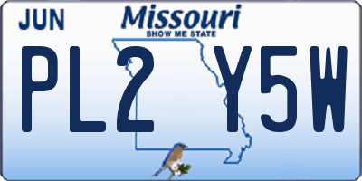 MO license plate PL2Y5W