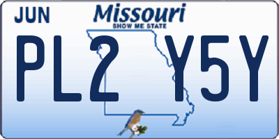 MO license plate PL2Y5Y