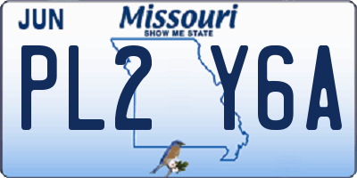 MO license plate PL2Y6A