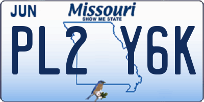MO license plate PL2Y6K