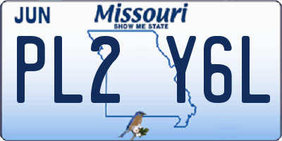 MO license plate PL2Y6L