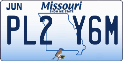 MO license plate PL2Y6M