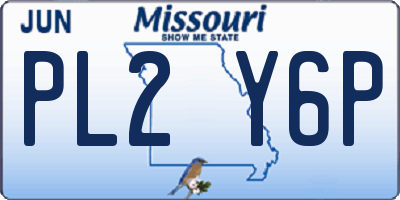 MO license plate PL2Y6P