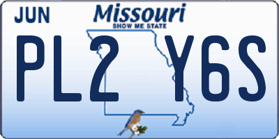 MO license plate PL2Y6S