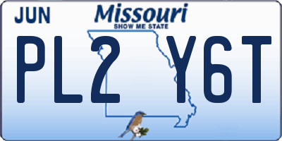 MO license plate PL2Y6T