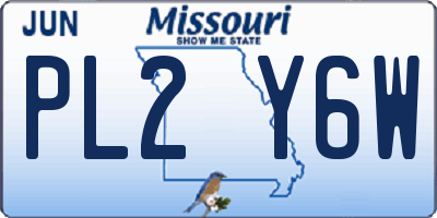 MO license plate PL2Y6W