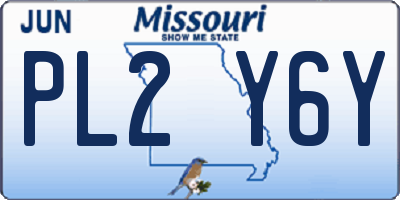 MO license plate PL2Y6Y