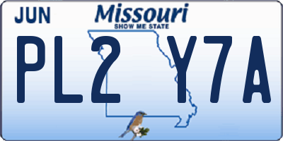 MO license plate PL2Y7A