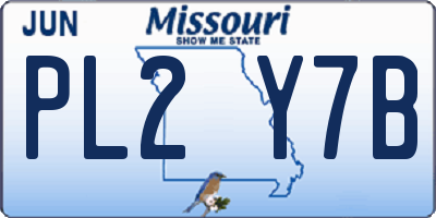 MO license plate PL2Y7B